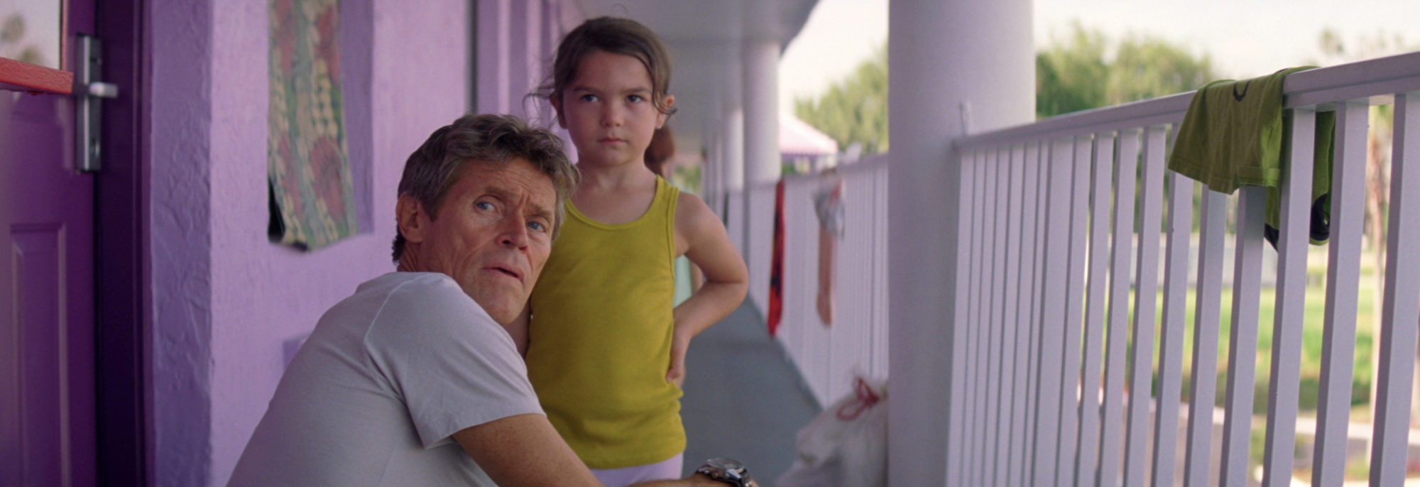 Willem Dafoe and Brooklynn Prince in Sean Baker's The Florida Project